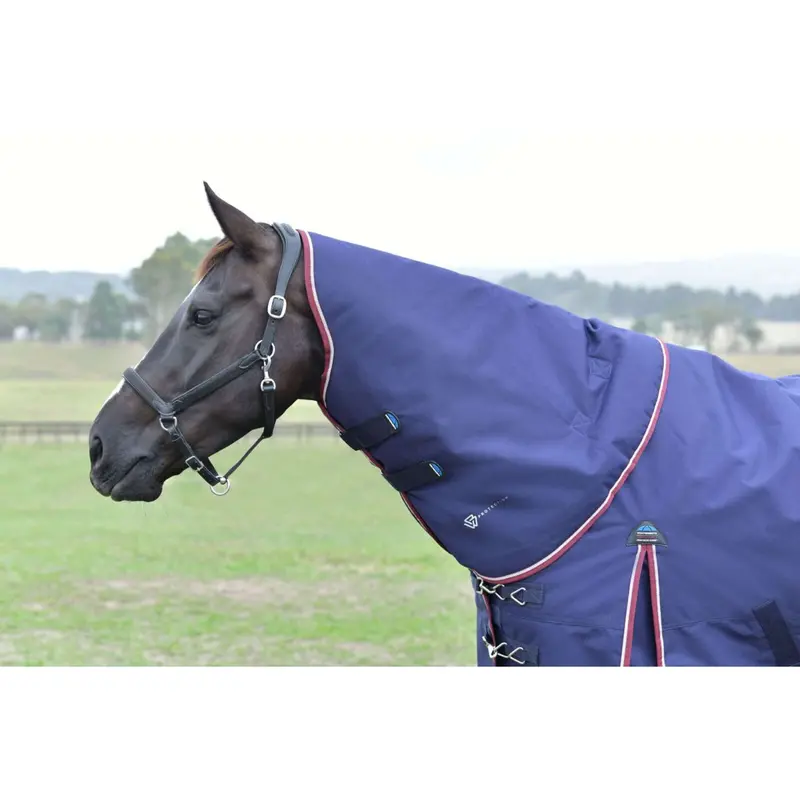 Weatherbeeta Comfitec Essential Turnout Neck Cover – 220G, Navy & Burgundy 1