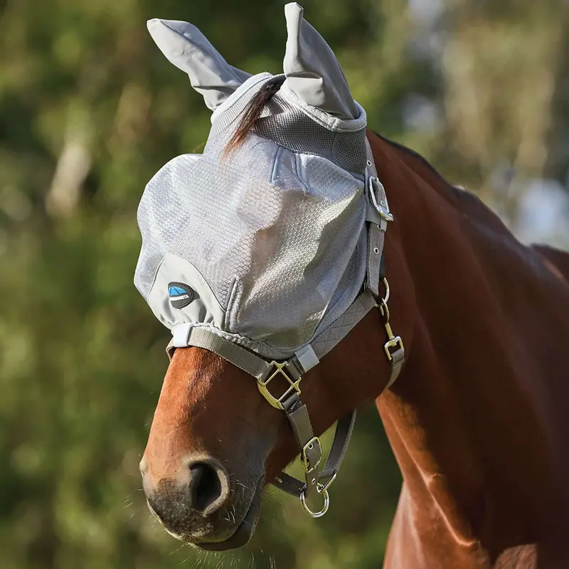 Weatherbeeta Comfitec Hexi Duo Fly Mask With Silver Ear Covers 1