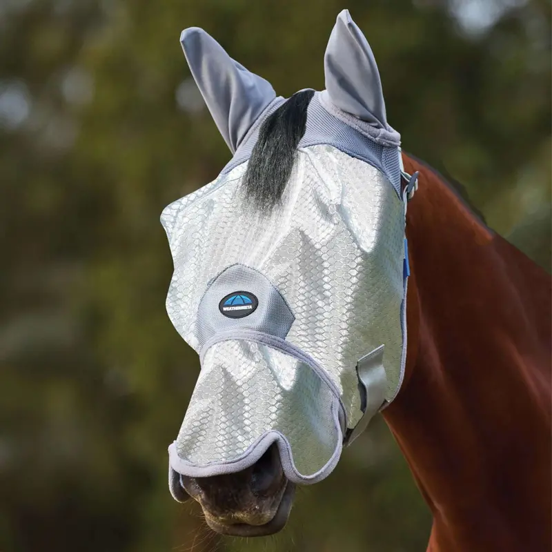 Weatherbeeta Comfitec Hexi Fly Mask With Ears & Nose – Silver 1