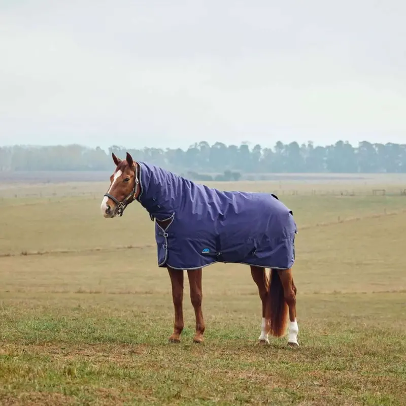 Weatherbeeta Comfitec Tyro Turnout Blanket – 220G, Navy & Charcoal, Combo Neck 1
