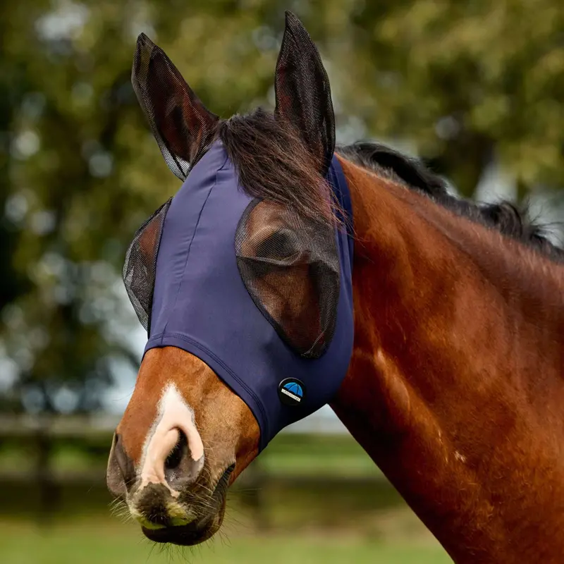 Weatherbeeta Deluxe Stretch Fly Mask With Ears – Navy/Black 1