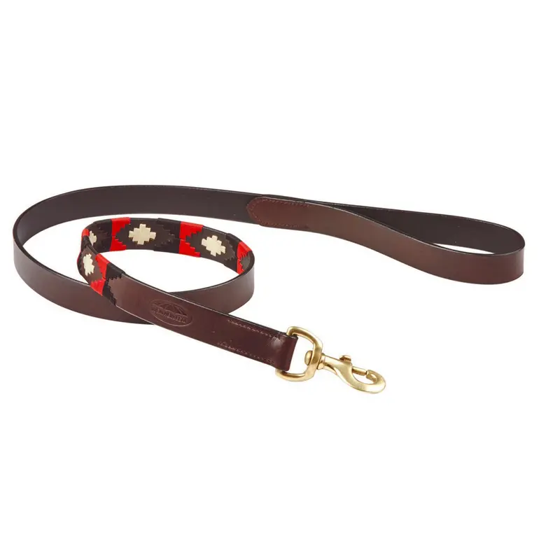 Weatherbeeta Polo-Style Leather Dog Leash – Multi-Color (Brown, Black, Red, White, Navy) 1
