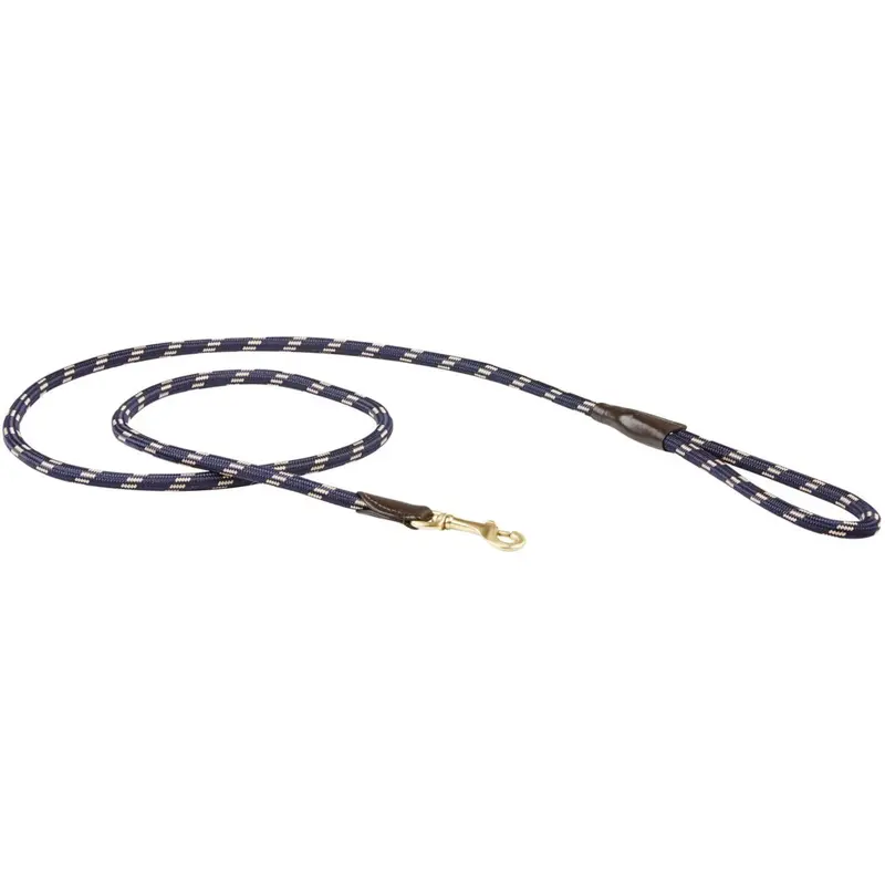 Weatherbeeta Rope-And-Leather Dog Leash – Navy & Brown 1