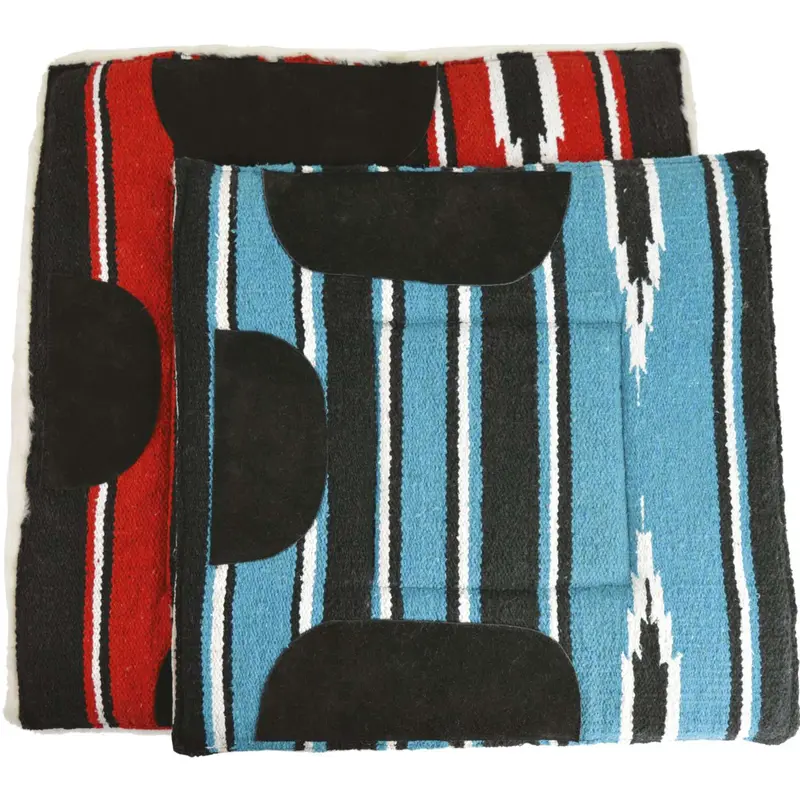 Westride Quilted Navajo-Print Saddle Cushion In Turquoise, Black, And White 1