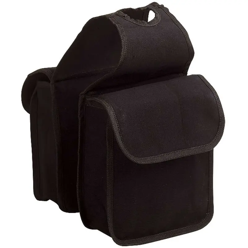 Westride Western Saddle Bags With Horn Button Attachment – Black 1