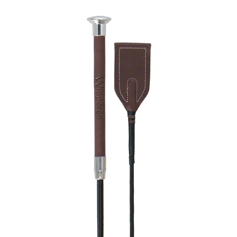 Whip & Go Soft Riding Crop – Brown/Silver Finish 1