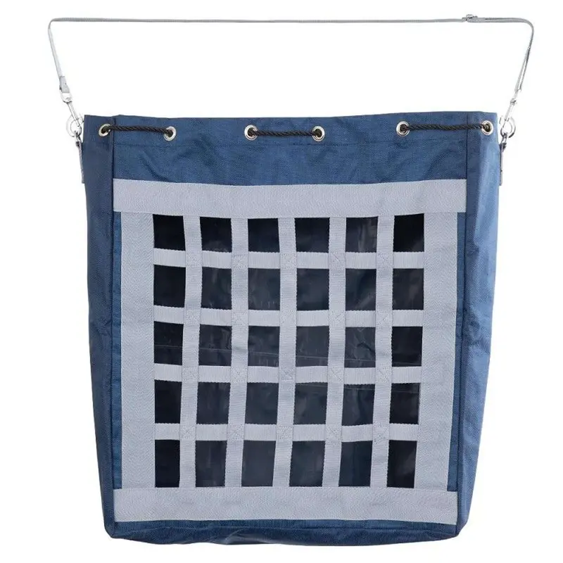 Window Hay Net Bag With Hanging Bath – Blue & Grey 1