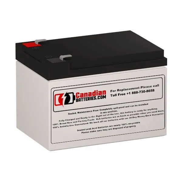 12V 12Ah Replacement Battery For Rima Un12-12D — F2 Terminal Configuration 1