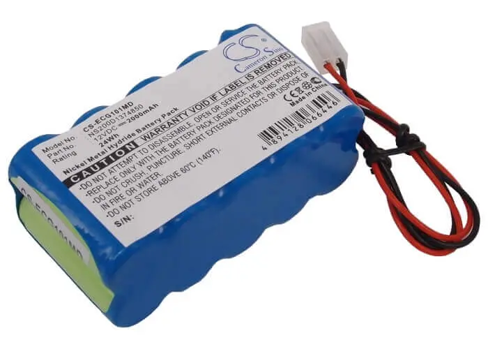 12V 2000Mah Ni-Mh Medical Battery – Biocare Ns200D1374850 & Ecg-101 Compatible 1