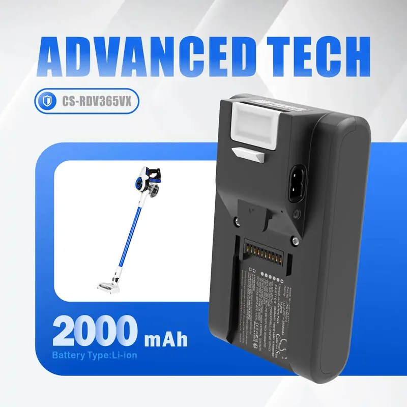 18V 2000Mah Li-Ion Vacuum Cleaner Battery – Redmond Rv-Ur365 & Inr18650-5 Compatible 1