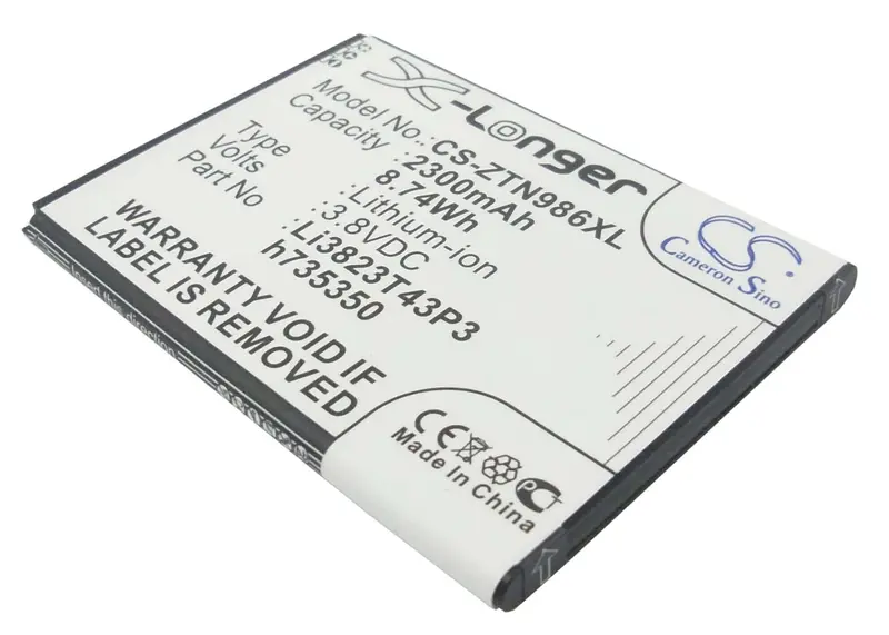 At&T Zte Mobile Hotspot Battery – 3.8V 2300Mah Li-Ion For Straight Talk Z818G, Li3823T43P3H735350 1