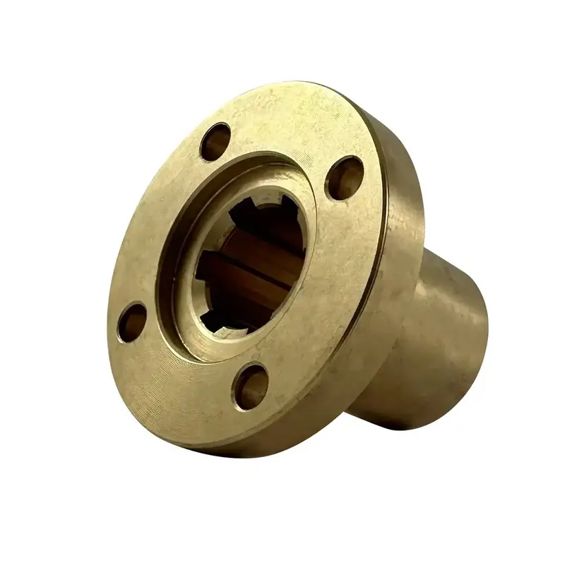 Brass Splined Hub With Flange – 32Mm Shaft, 6-Spline Configuration 1
