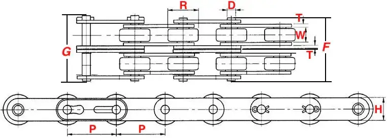 C2162H-2 Double-Strand Roller Chain – Heavy-Duty Construction 1