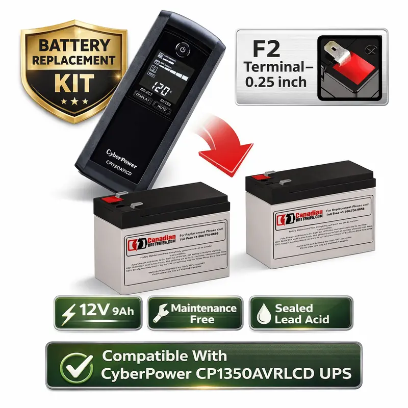 Cyberpower Cp1350Avrlcd Ups Battery Pack – Dual 12V, 9Ah (108Wh Total) 1