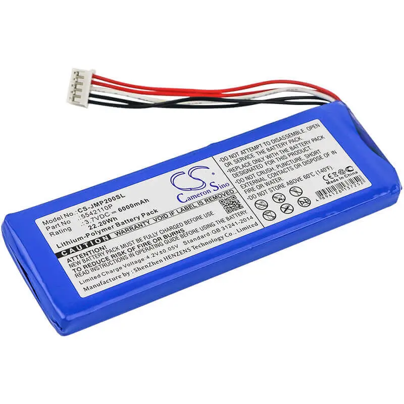 Jbl Pulse 2 Speaker Replacement Battery – 3.7V, 6000Mah Li-Polymer (22.2Wh) 1