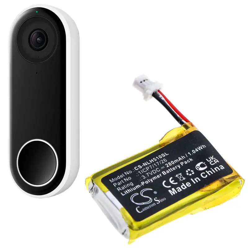 Nest Home Security Camera Replacement Battery – 3.7V, 280Mah Li-Ion For Hello, C1241290, Nc5100Us 1