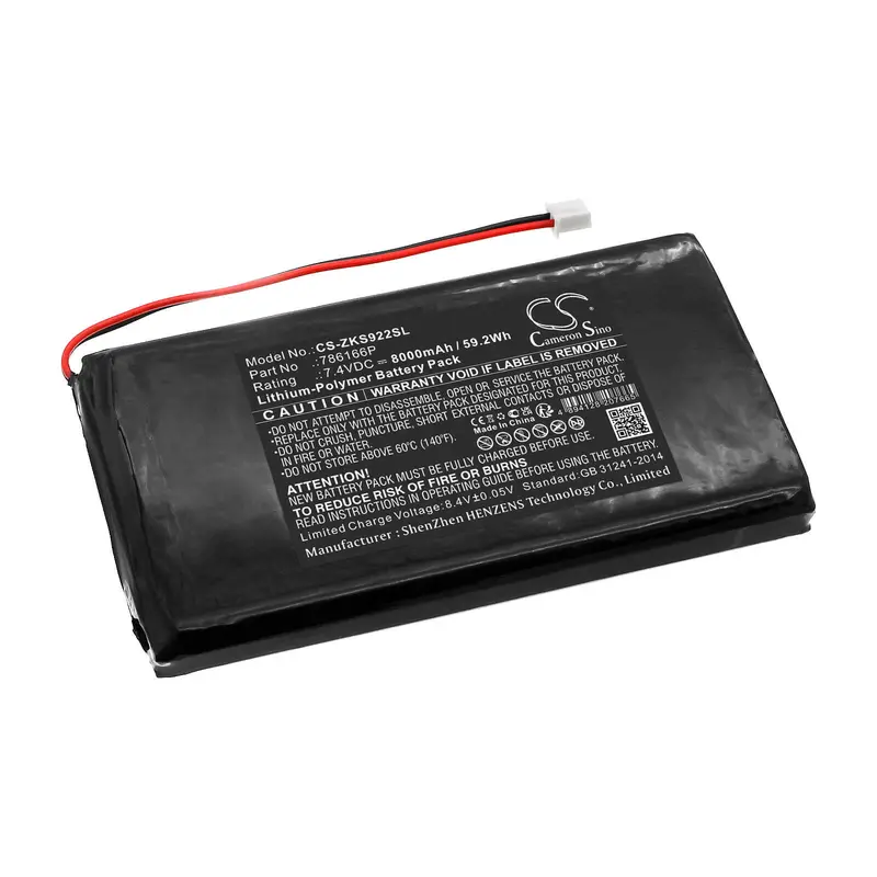 Zkteco Time Clock Battery – 7.4V Li-Polymer, 8000Mah, Compatible With S922 Model (59.2Wh) 1